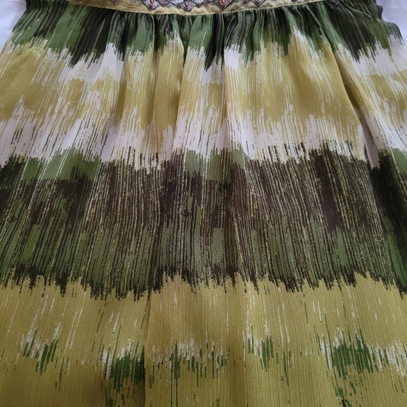 Apt. 9 Green Maxi Dress Beaded at the Waist Sz 6 - Picture 6 of 13